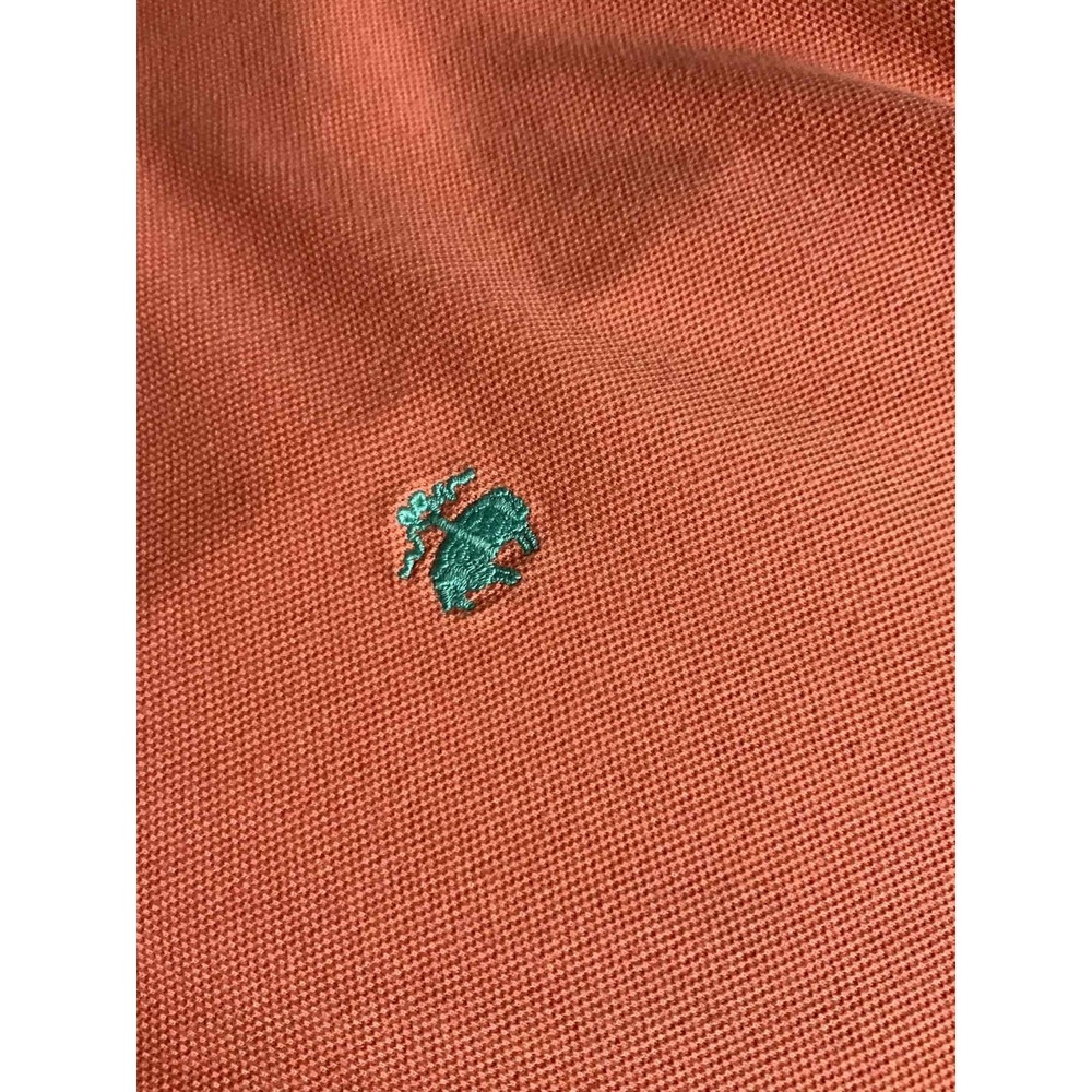 Brooks Brothers Polo Shirt Large Orange Slim Fit Performance Logo Casual Mens - Picture 2 of 6
